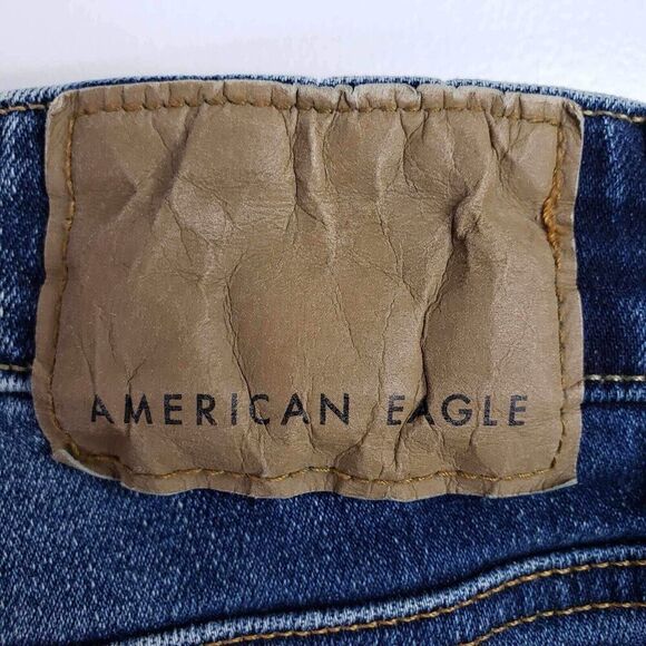 American Eagle AE Jeans Mens Size 29x32 Airflex Skinny Blue Skate Stretch - Picture 7 of 13